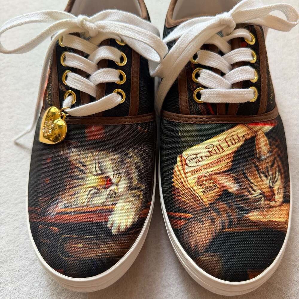 Bradford Exchange Women’s Cat Nap Sneakers Size 8 Charles Wysocki Canvas Shoes